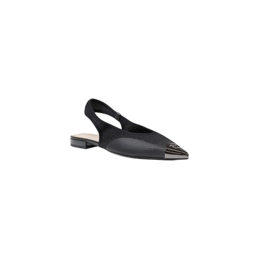 PINKO Black Leather Flat Sandals