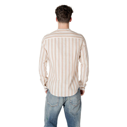 Gianni Lupo Beige Cotton Pattern Shirt