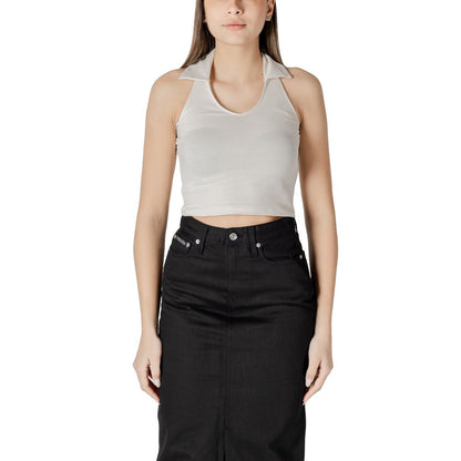 Calvin Klein Jeans Beigefarbenes Baumwoll-Top