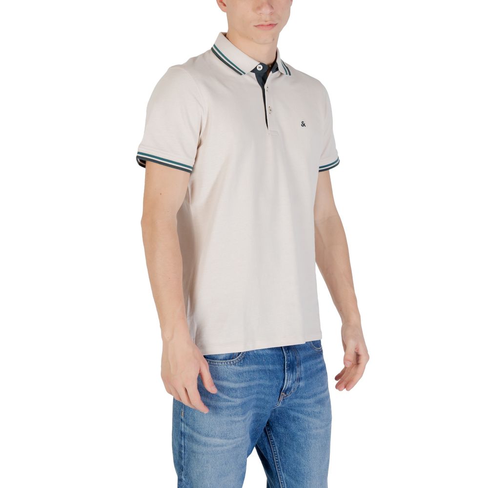 Jack Jones Beige Cotton Polo Shirt