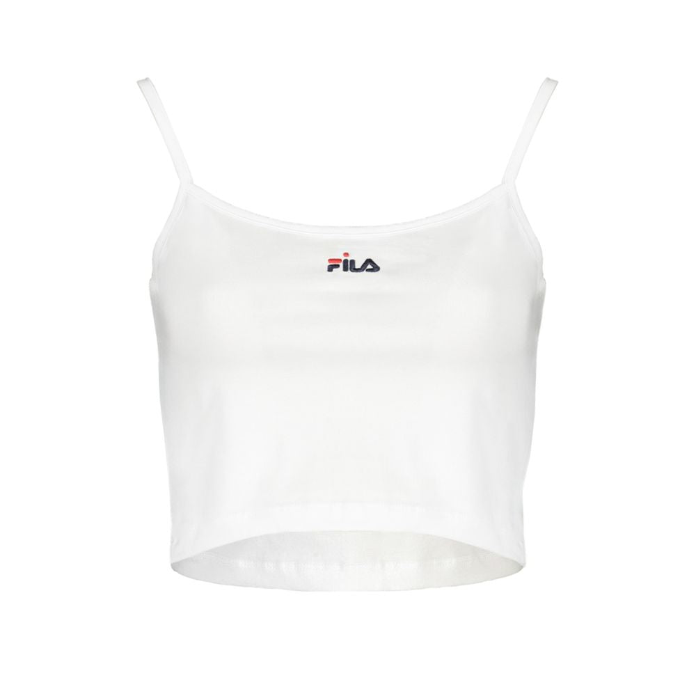 Fila White Cotton Sleeveles T-Shirt