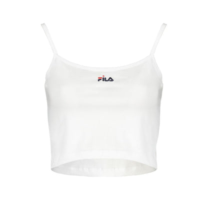 Fila White Cotton Sleeveles T-Shirt