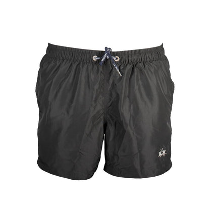 La Martina Nero Poliestere Men's Swim Boxer