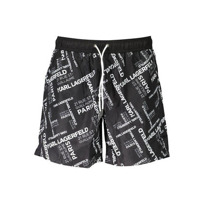 Karl Lagerfeld Black Polyester Men's Swim Boxer