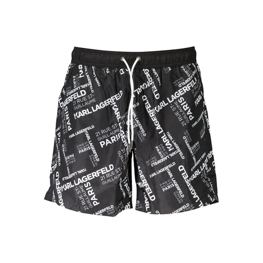 Karl Lagerfeld Black Polyester Men's Swim Boxer