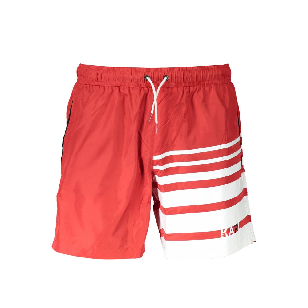 Karl Lagerfeld Red Polyester Men's Swim Boxer
