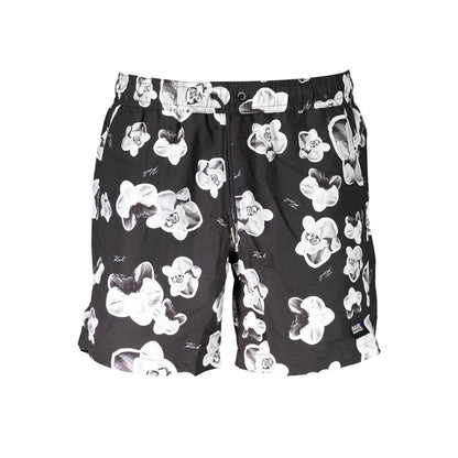 Karl Lagerfeld Black Polyester Men's Swim Boxer