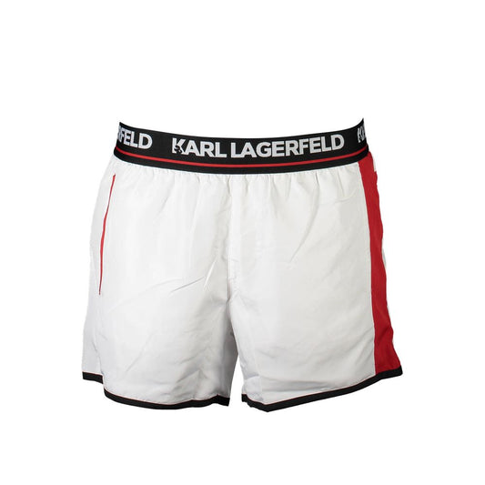 Karl Lagerfeld White Polyester Men's Swim Boxer