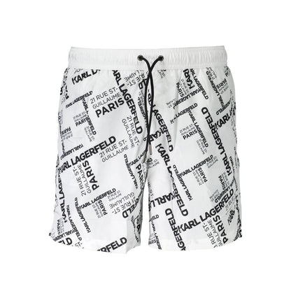 Karl Lagerfeld White Polyester Men's Swim Boxer