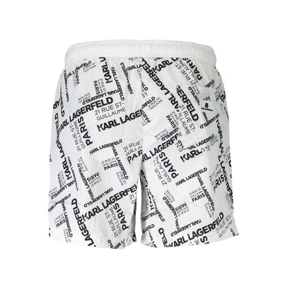 Karl Lagerfeld White Polyester Men's Swim Boxer