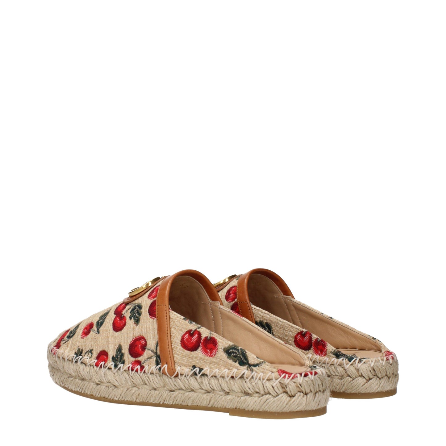 Valentino Garavani Beige Raffia Slippers