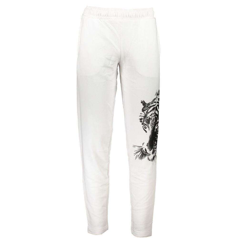 Cavalli Class White Cotton Joggers (Workout Pants)
