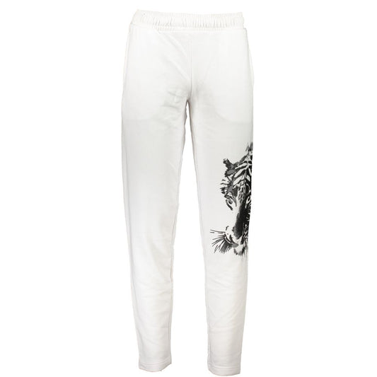 Cavalli Class White Cotton Joggers (Workout Pants)