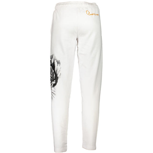 Cavalli Class White Cotton Joggers (Workout Pants)