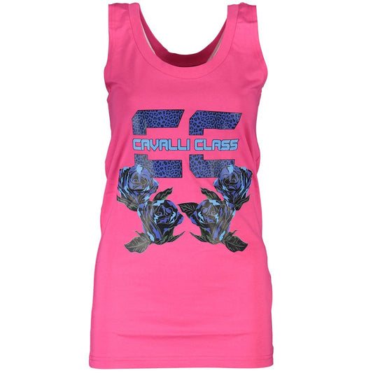 Cavalli Class Rosa Cotton Women Tank Top