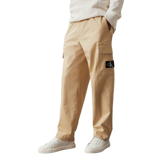 Calvin Klein Jeans Beige Hose aus recycelter Baumwolle