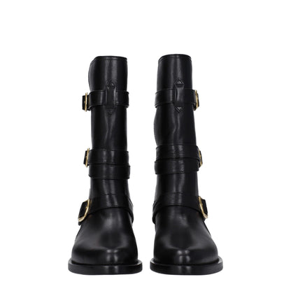 Celine Black Leather Flat Boots