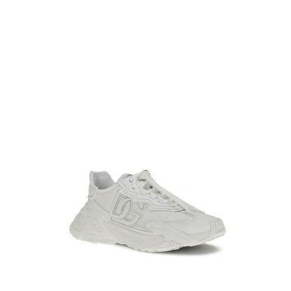 Dolce & Gabbana White Polyamide Athletic Sneakers