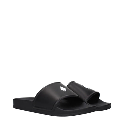 Marcelo Burlon Black Cotton Slippers