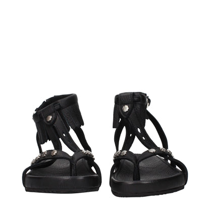 Isabel Marant Black Leather Flat Sandals