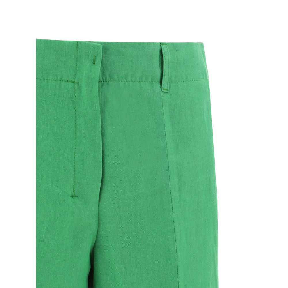 Max Mara Green Linen Casual Pants