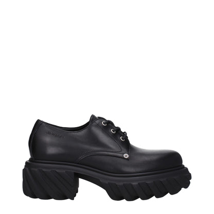 Off-White Schwarze Leder Oxfords und Derbies