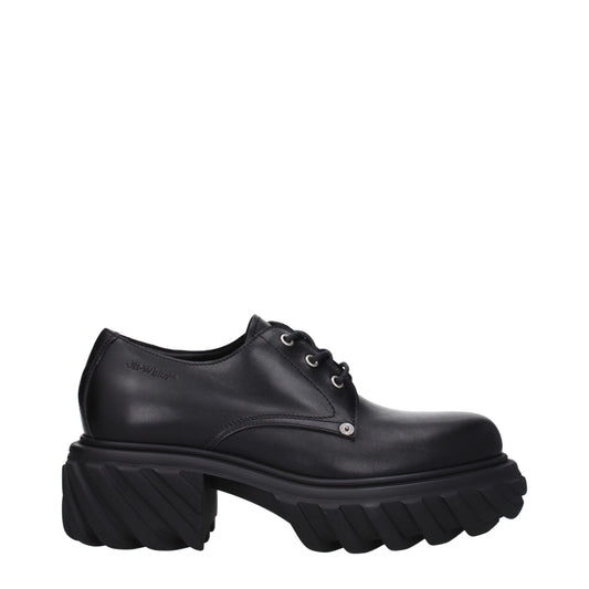 Off-White Schwarze Leder Oxfords und Derbies