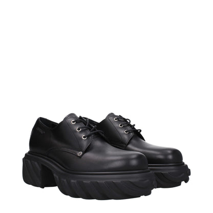 Off-White Schwarze Leder Oxfords und Derbies