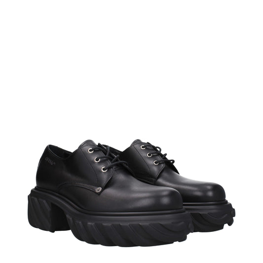 Off-White Schwarze Leder Oxfords und Derbies