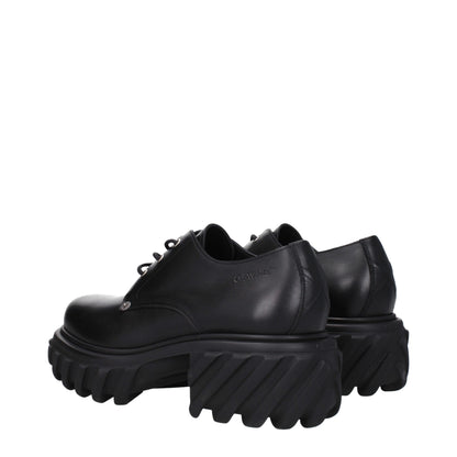 Off-White Schwarze Leder Oxfords und Derbies