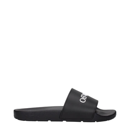 Off-White Schwarz Baumwolle Hausschuhe Sandalen