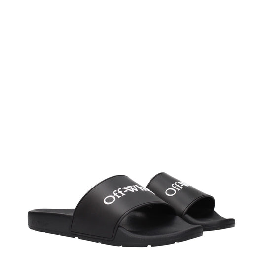 Off-White Schwarz Baumwolle Hausschuhe Sandalen
