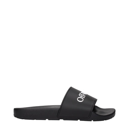 Off-White Schwarz Baumwolle Hausschuhe Sandalen