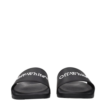 Off-White Schwarz Baumwolle Hausschuhe Sandalen