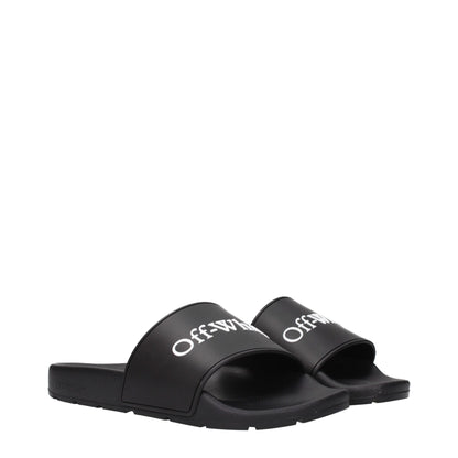 Off-White Schwarz Baumwolle Hausschuhe Sandalen