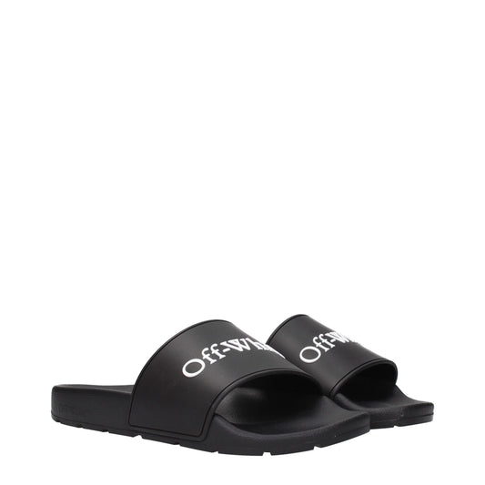 Off-White Schwarz Baumwolle Hausschuhe Sandalen