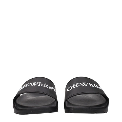 Off-White Schwarz Baumwolle Hausschuhe Sandalen