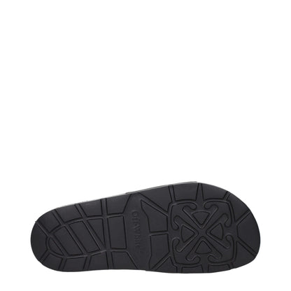 Off-White Schwarz Baumwolle Hausschuhe Sandalen