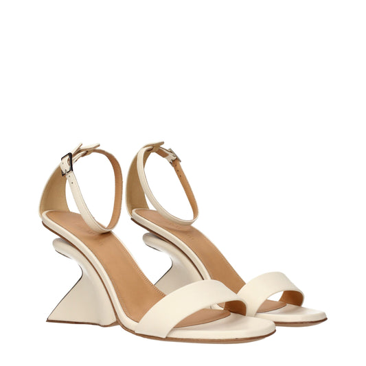 Off-White Beige Leder Plateaus