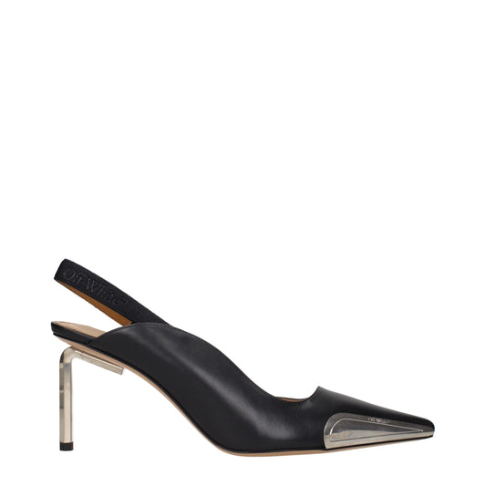 Off-White Schwarze Leder High Heel Pumps