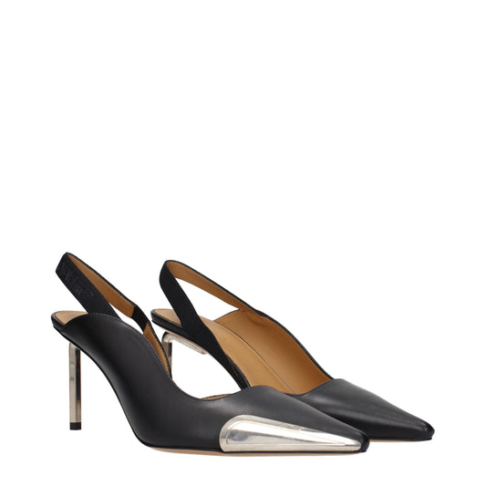 Off-White Schwarze Leder High Heel Pumps