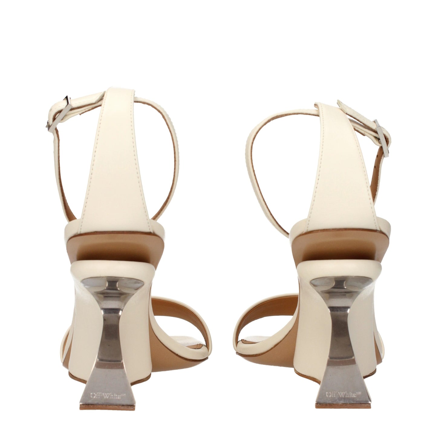 Off-White Beige Leder Plateaus