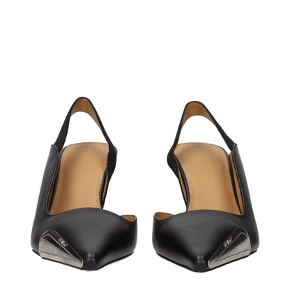 Off-White Schwarze Leder High Heel Pumps
