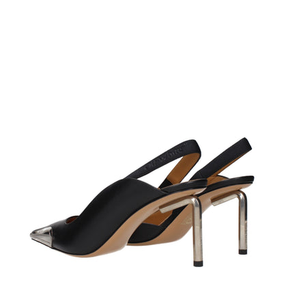 Off-White Schwarze Leder High Heel Pumps