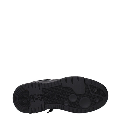 Off-White Schwarze Leder-Sneakers