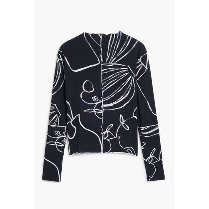 Desigual Schwarzes Elastan Frauen T-Shirt