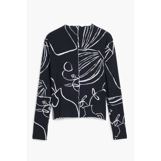 Desigual Schwarzes Elastan Frauen T-Shirt