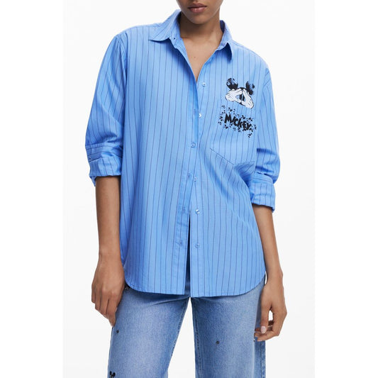 Desigual Blaues Baumwollhemd für Frauen