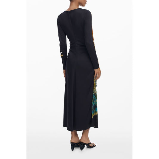 Desigual Schwarzes Viskosekleid für Frauen