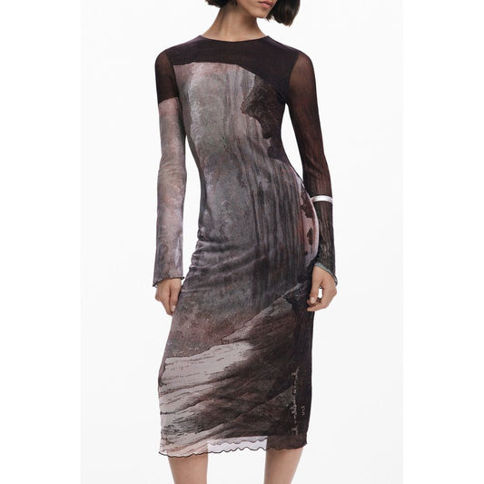 Desigual Braunes Polyesterkleid für Frauen